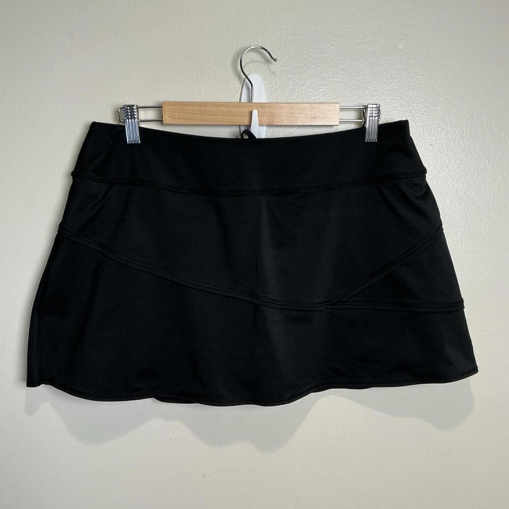 Athleta Ace Tennis Skort Size Large‎ Black 13' Golf Athleisure
